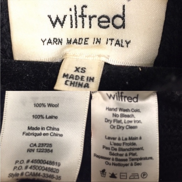 Aritzia Wilfred Durandal Sleeveless Merino Wool Mock Neck Tunic Sweater Black XS - Picture 4 of 4